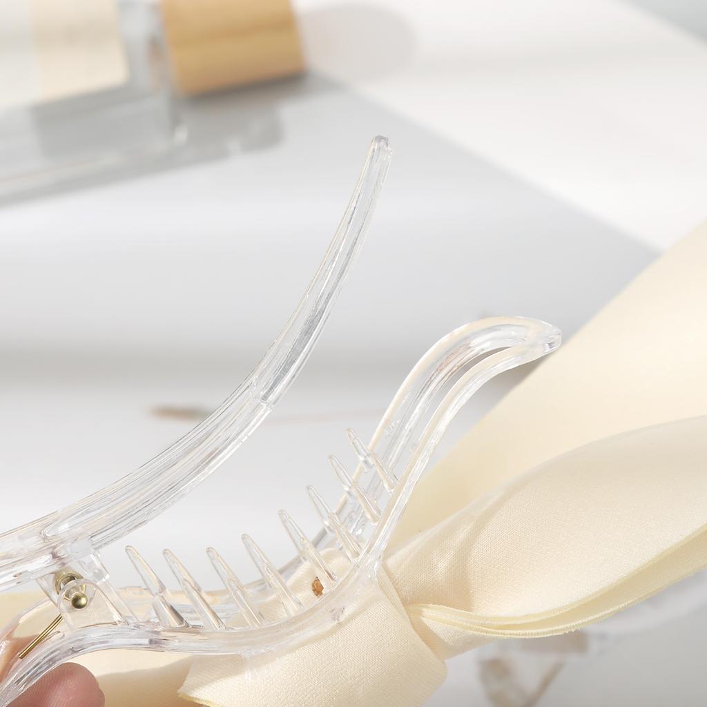 Schleife Schwarz Weiß Haarspangen Entenschnabel Haarspange Frauen Elegant Clips Große Haarspange Acryl Haarspange Haarschmuck Entenschnabel-Clip