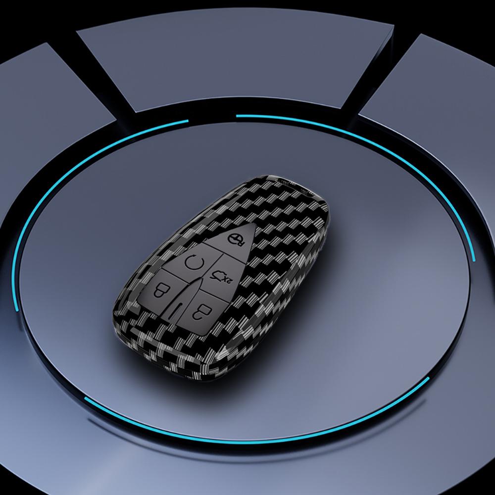 Abs Carbon Fiber Car Key Case Cover Shell For Changan Unit Unik Cs35Plus Cs55 Plus Cs75 Plus Oshan X7 X5 Car Accessories