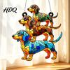 Decorative Pendant for Balcony Dachshund Hanging Ornament Acrylic Window Sun Catcher Cute Creative Gift Dog Owners Decoration Home Room Decor Front