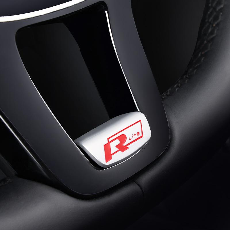 Pour VW Autocollant de Volant de Voiture Neuf Accessoires Intérieurs pour Volkswagen VW Jetta R Rline Touran POLO Golf MK4 MK5 MK7 Tiguan