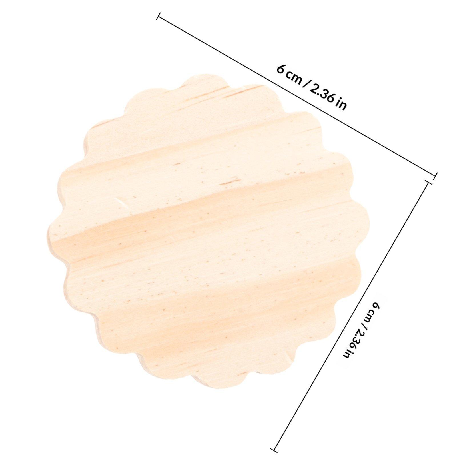 

6pcs Handicraft Base Wooden Plaques Unfinished Natural Wood For Diy Craft Projects Small Display Stand Woodworking Tool