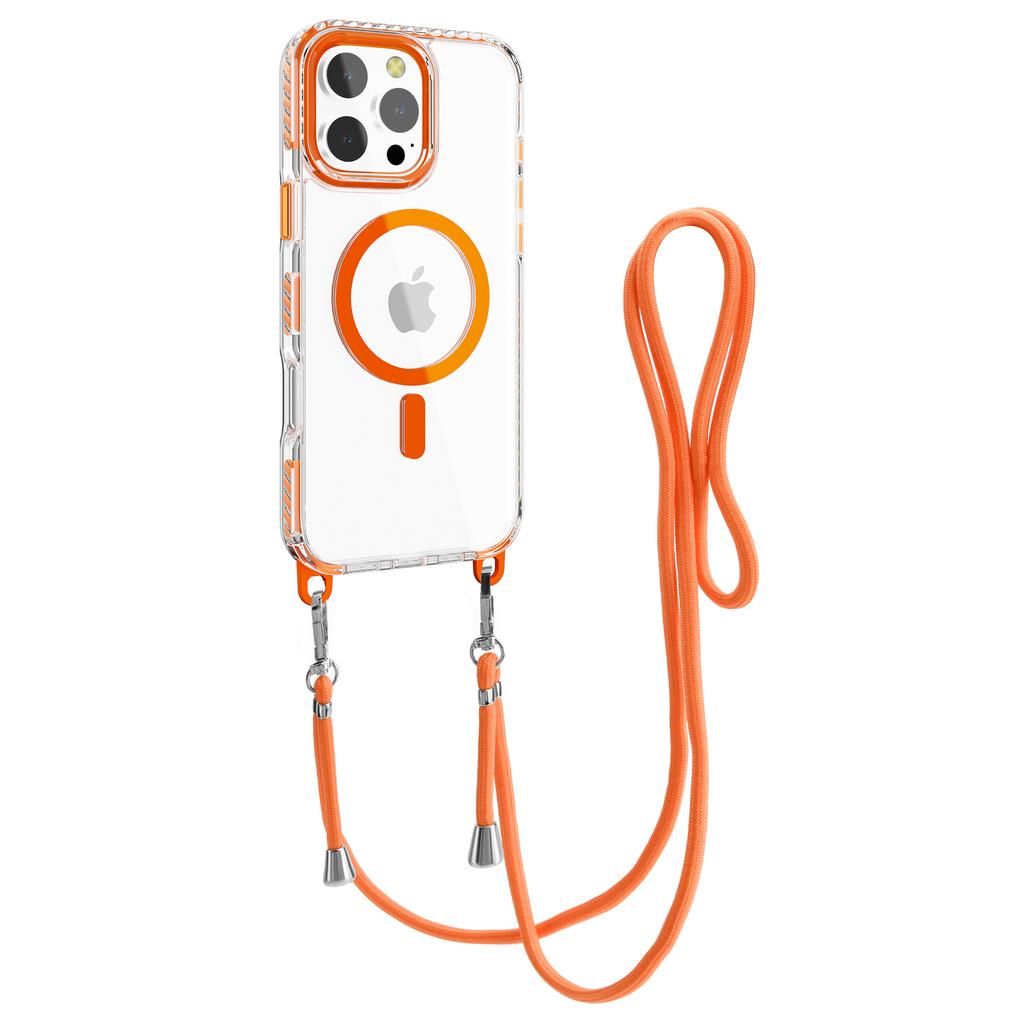 For iPhone 14 Pro Case Compatible with MagSafe PC+TPU Cover with Long Lanyard