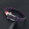 Marine Blauw Sport Kamperen Paracord Survival Armband Mannen Vrouwen Met Roestvrij Staal U-Vorm Beugel Gesp Nautische Sieraden Cadeaus