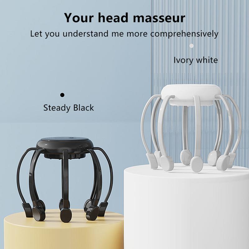 Electric Octopus Claw Head Massager 4 Modes Vibration Scalp Massage Therapeutic Head Scratcher Relief Head Fatigue Improve Sleep
