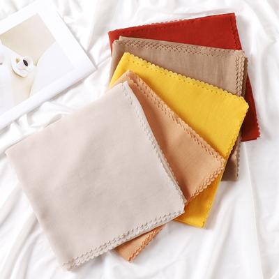 Cotton Linen Square Scarf Hijab For Women Bandana Shawl Muslim Fashion Headscarf Plain Pashmina Scarf Arabic Ramadan 115*115Cm
