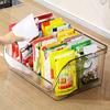 Kitchen Seasoning Organizer with Dividers Clear Plastic Storage Box for Spice Packets Sauces Stackable Dustproof Storage Box for Pantry Cabinet