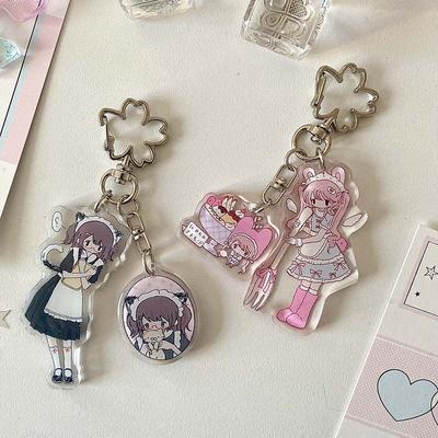 Y2K DIY Phone Keychain Kawaii Sweet Girl Charms Pendant For iP 15 14 Schoolbag Ins Korea Cute Gift Airpods Earphones Cases New