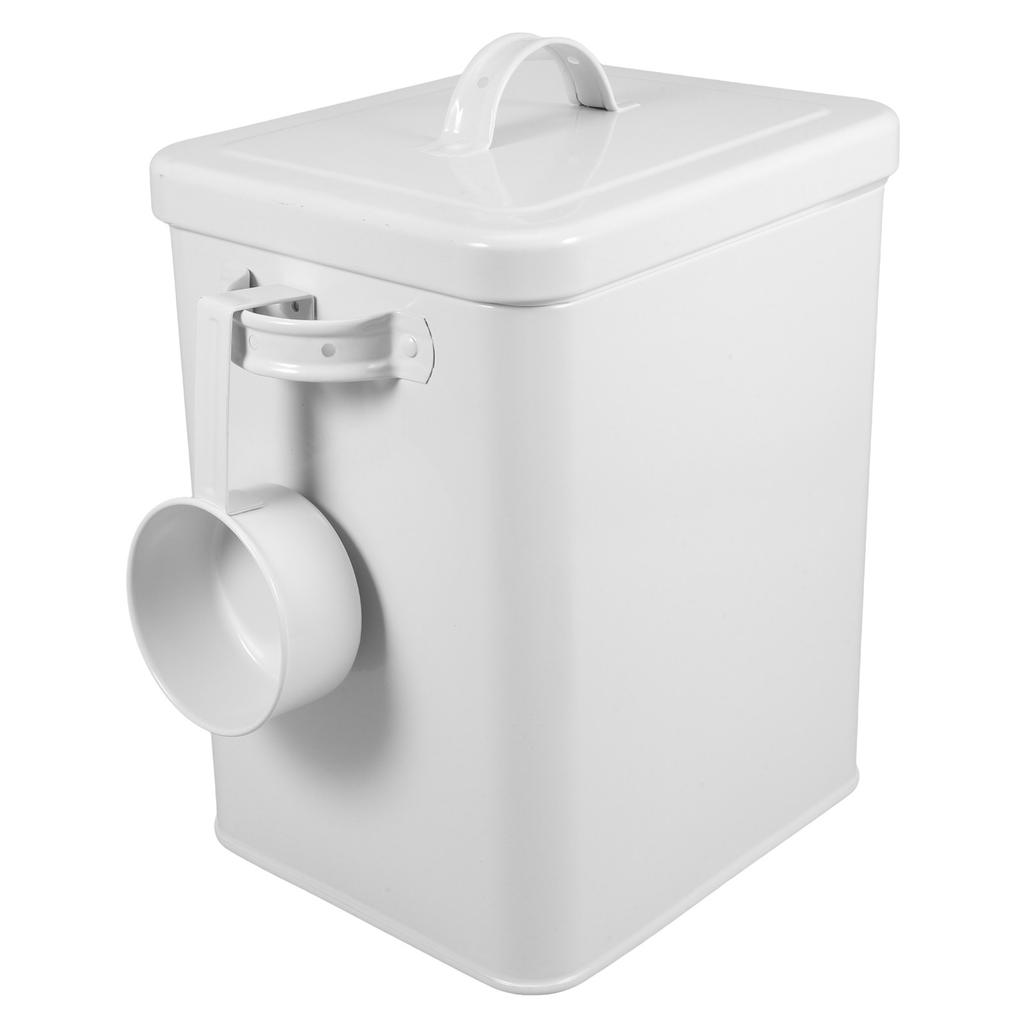 Storage Container Rice Flour Food Laundry Multifunction Airtight Metal Canister Kitchen Storage Bucket Spoon