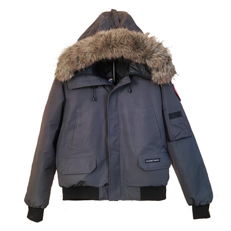 Chaqueta de Plumas de Ganso Estilo Motero Retro Americano de Moda para Hombre 2026