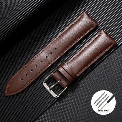 New Calfskin Leather Strap 12mm 14mm 16mm 18mm 20mm 22mm 24mm Bracelet for Samsung Watch4/5/6/7 40mm 44mm Classic Universal Band