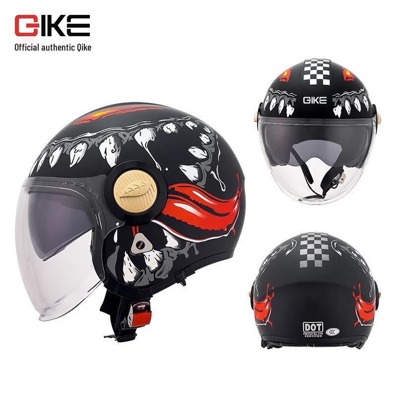 Men's Retro Motorcycle Helmet, 3C Certified, All-Season, Autumn/Winter, Half Helmet for Electric Vehicles