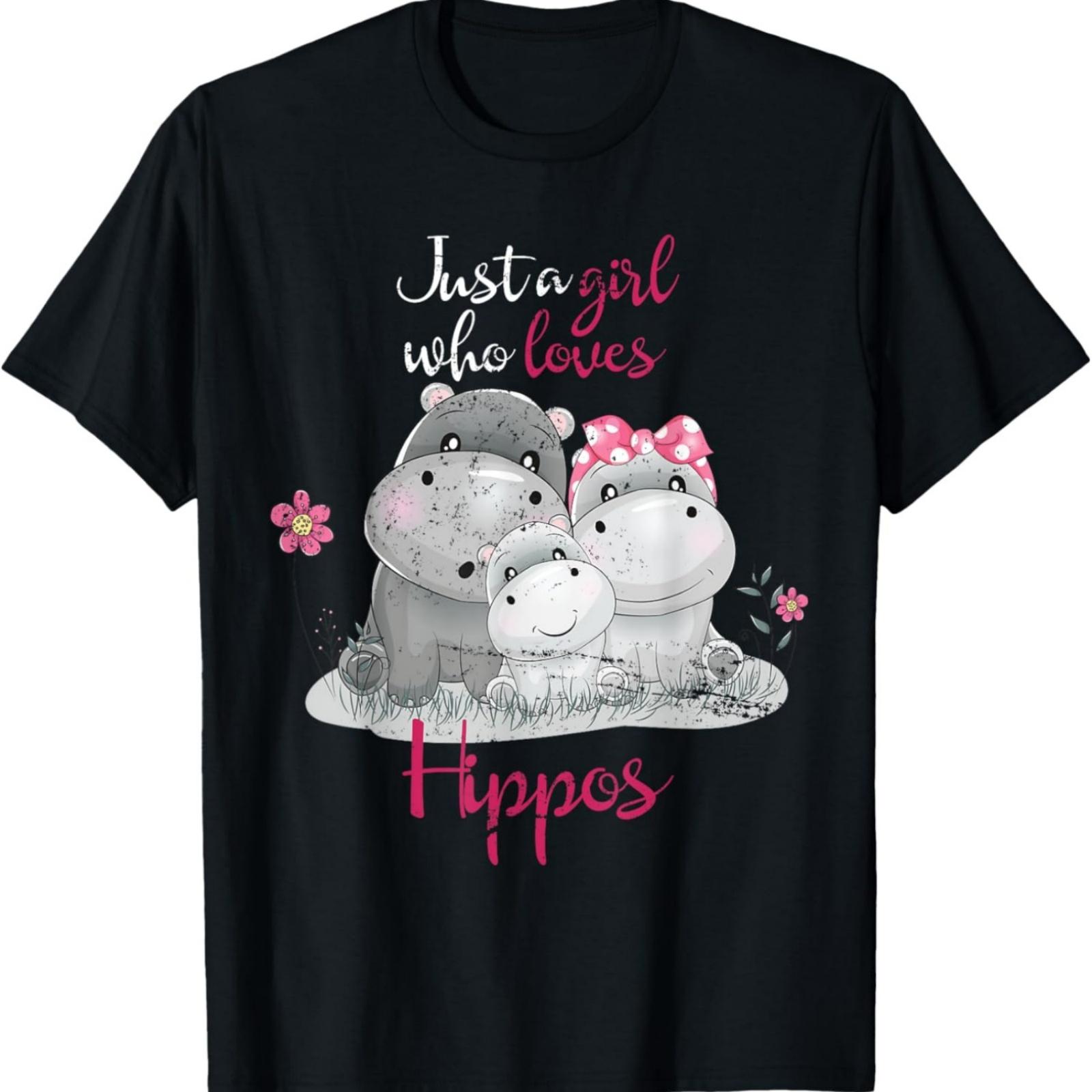 Just A Girl Who Loves Hippo T-Shirt S