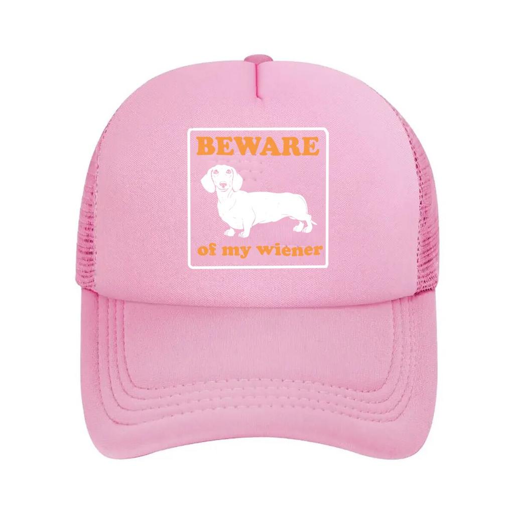 Beware of My Wiener Art Text Mesh Baseball Cap Casual Hat Outdoor  For Womens Unisex FeUnisex