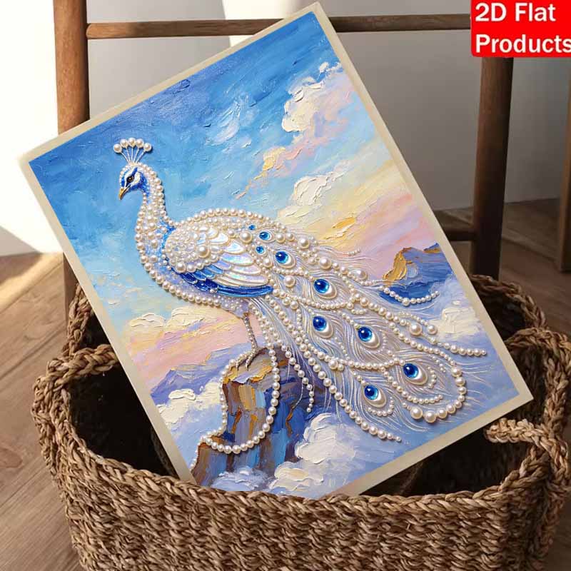 Animal pearl painting handmade diy peacock art painting stickers home decoration gifts
