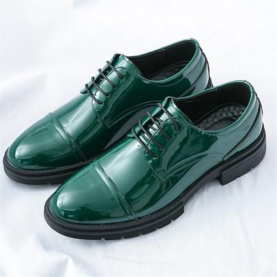 Britischer Designer Neue Herren Schwarz Grün Schnürschuhe Business Derby Schuhe Männlich Formell Hochzeit Abschlussball Kleid Heimkehr Schuhwerk