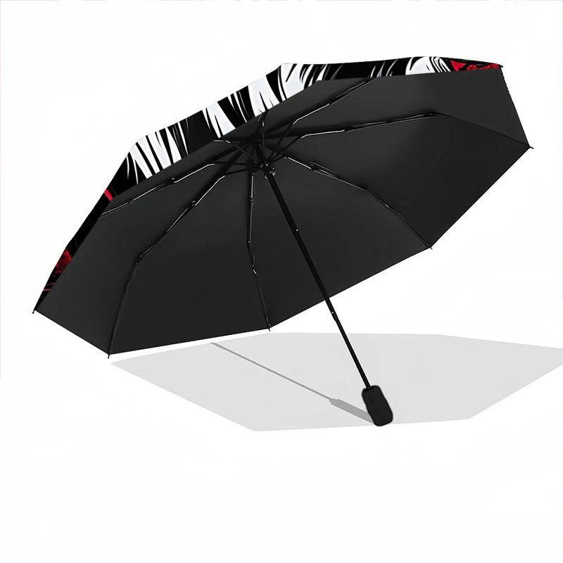 1pc Wolf Roar Fashionable Automatic Opening/Closing Folding Umbrella with 8 Bones, Windproof Portable, Daily Use068