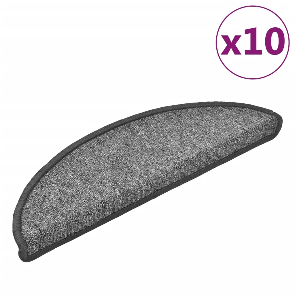 Vidaxl Nakładki Na Schody, 10 Szt., 56X17X3 Cm, Ciemnoszare