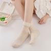Lotus leaf lace socks women's cotton tube socks spring and autumn fungus edge lolita black and white college style princess short tube socks