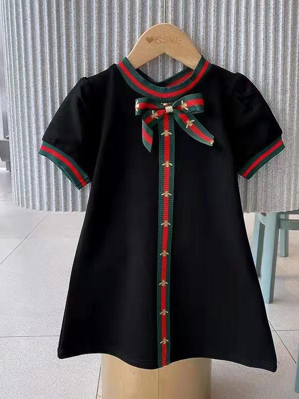 2023 Sommer Koreanischer Stil Baumwolle Schleife Prinzessinnenkleid für Mädchen