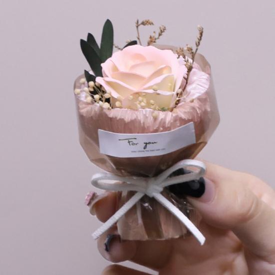 1/2Pcs Mini Fake Rose Bouquet Handcrafted Artificial Sunflower Floral Decoration Valentine's Day Anniversary Birthday Romantic Gift for Women Wife