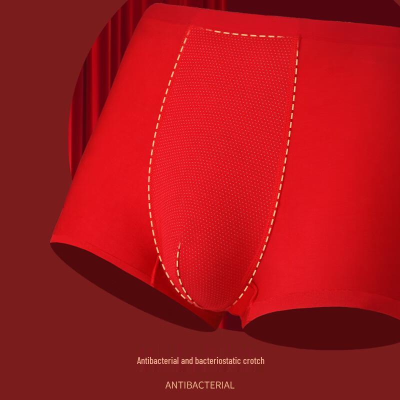 Yalu Men's Red Modal Boxer Briefs 3-Pack