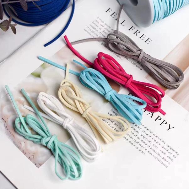 Korean Suede Leather Ribbon with Rope for Flower Packaging, Gift Wrapping, Cake Decoration, and Velvet Tie.