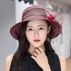 Gradual Change Eugen Yarn Bucket Hat Flower Sunscreen Women's Big Eaves Shading Breathable Hat Dome Hat Women's Casual Sun Hat