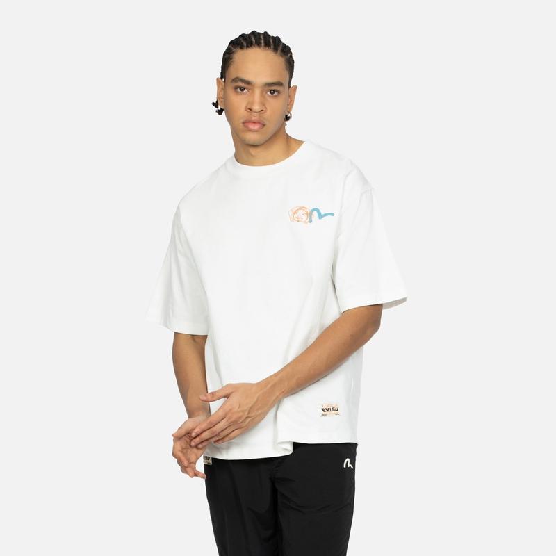Evisu SS24 Godhead With Social Media Inspired Print Relax Fit T-shirt 2ESHTM4TS8058RXCT