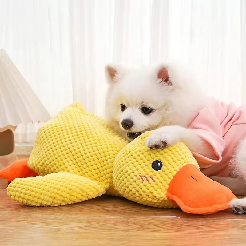 Booteely Dog toy plush companion sleeping duck bite resistant teeth grinding sound relief duck sound toy