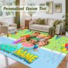 Crystal Velvet Square Rug Custom NameCocomelon Pattern Non Slip Home Floor Decor Rug