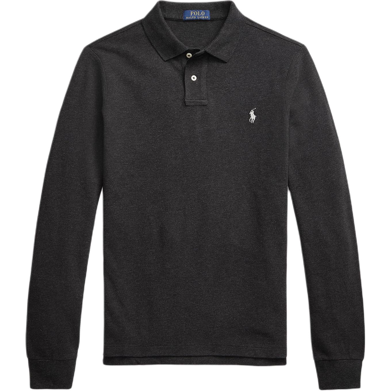 

Мужская рубашка поло с длинным рукавом на пуговицах Polo Ralph Lauren с вышивкой логотипа, топы, темно-серый 710686233-015 XL