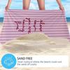 Pink Stripe Slow Life Oversized Microfiber Beach Towel Sand Proof Quick Dry, Absorbent for Swimming Pool Travel Camping