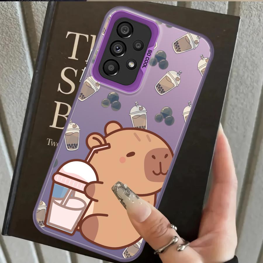 Cartoon Cute Capybara Back Phone Cover Case for Samsung Galaxy A04 A05 A06 A07 A50 A54 A03 A71 A10 A20 A56 A72 A51 A52