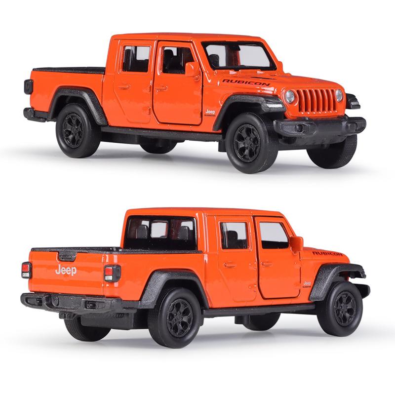 1/36 Scale Jeep Gladiator Pickup Truck Toy Car Model Welly Diecast Alloy Miniature Pull Back Free Wheels Collection Gift for Children