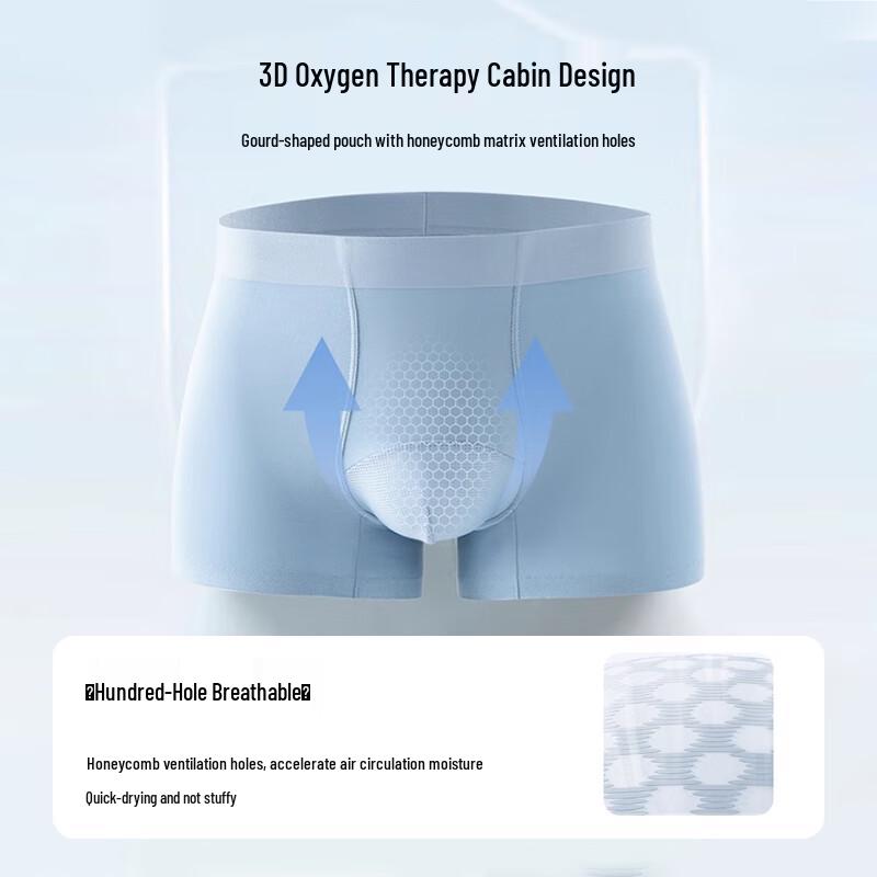 FitonTon Herren 10A Antibakterielle Baumwoll-Boxershorts 4er-Pack