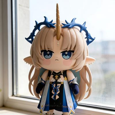 New 13cm Kati Xixia Cute Elf Girl Anime Gk Figure Full Painted Desktop Decor Pc Case Ornament Trendy Gift For Anime Fans