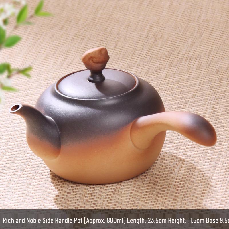 Clay Teapot with Lid and Handle for Electric or Charcoal Stove
