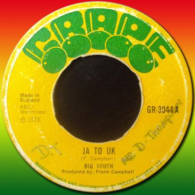 7-Zoll-Schallplatte BIG YOUTH JA nach UK GR3044 Traube 1973 UK Reggae Ska Dub Gebraucht
