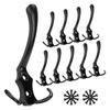 Pack of 10 Wall Mounted Hook Coat Hooks with Screws Multifunctional 3 Prong Hooks Sturdy Hook for Jackets/Hats/Bags
