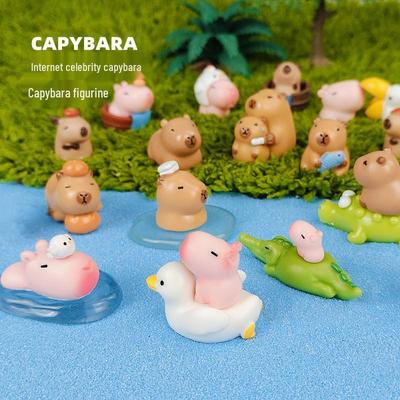 Capybara Plush Micro-Landscape Decor: Cute DIY Ornament for Desktop, Fish Tank, or Car with Free Shipping