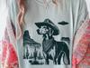 Cowboy American Foxhound UFO Shirt – Funny Desert Dog Tee, Vintage Western Graphic for Dog Lovers and Wild West Fans, Dad Foxhound Mom Tee