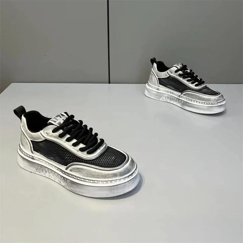 

Мода 2024 года, последние мужские сетчатые дышащие легкие повседневные туфли, высококачественные ретро-цвета, удобные утренние спортивные туфли для бега 44 чёрный