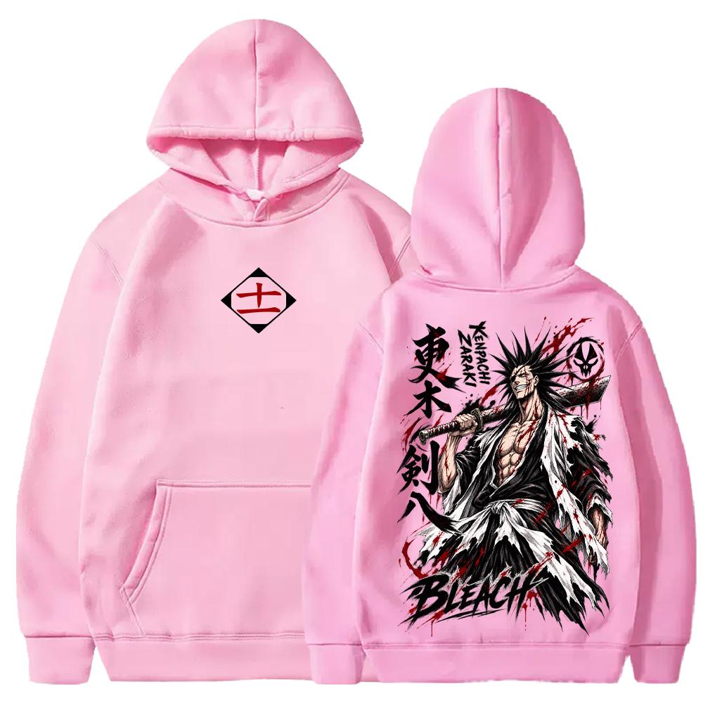 Kenpachi Zaraki BLEACH Manga Hoodies Fashion Harajuku Streetwear Men Women Clothing Oversized Long Sleeves Fleece Hooded Tops