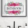 Bathroom Toilet Flower Signage Wall Stickers for Bathroom Decor Room Decor Aesthetic Home Decoration Accessories Toilet Stickers