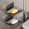 Soap dishes wall mounted Bathroom soap holder Punch-free toilet soap box Space aluminum storage rack Bathroom accessories