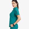 Quick-Dry Short-Sleeve Zipper Gown for Beauty Salon/Hospital Nurses with Casual Stand-Up Collar