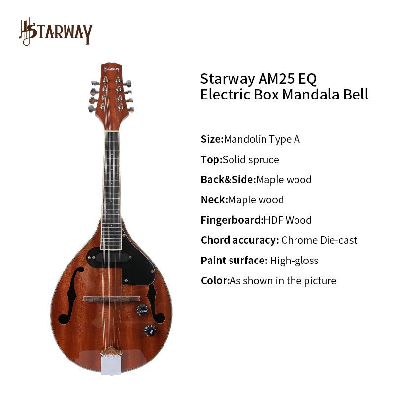 

Tibetan-Chinese Mandolin: Blue-Black Edge Western Ethnic Instrument