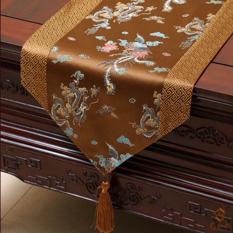 Steagul de masă de țesut din brocart chinezesc Moda simplu Steagul de masă rurală Tesatura de masă de ceai Tesatura de masă pentru masă