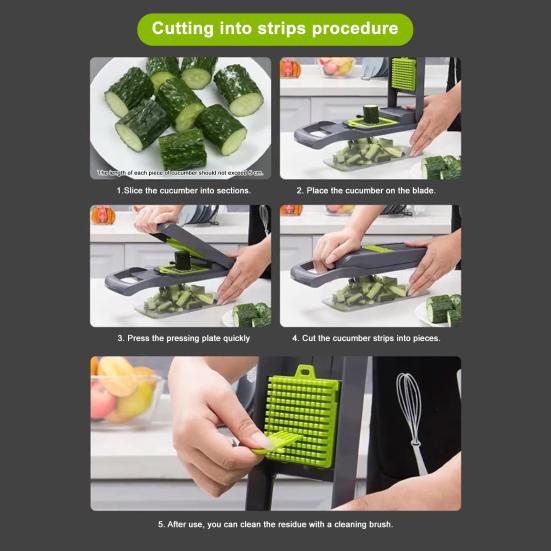 Vegetable Chopper Stainless Steel Mandoline Slicer for Julienne Dicing Multifunctional Meal Preparation Tool
