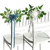 8pcs Wedding Chair Decoration Flowers Artificial Rose Eucalyptus Pew Flowers for Wedding Ceremony Aisle Church Decor